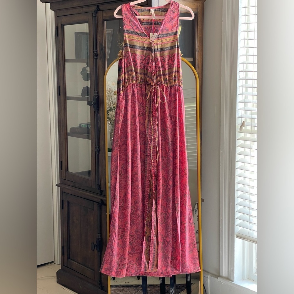 Raga x Anthropologie NWT Pink Paisley Maxi Dress